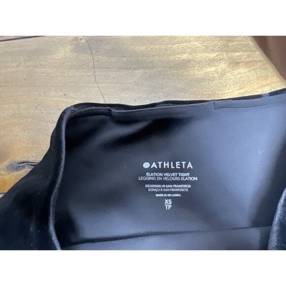 Athleta Elation Velvet Tight Leggings Black Yoga Size XS - Picture 4 of 10